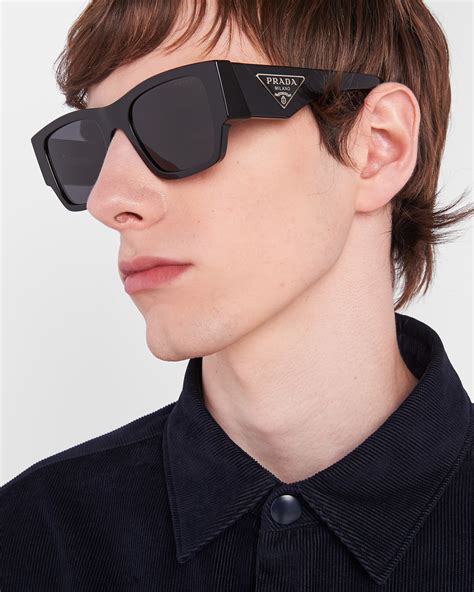 Slate Gray Lenses Sunglasses With Triangle Logo .